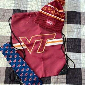 VT Drawstring Bag,Beanie and tie Set